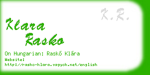 klara rasko business card